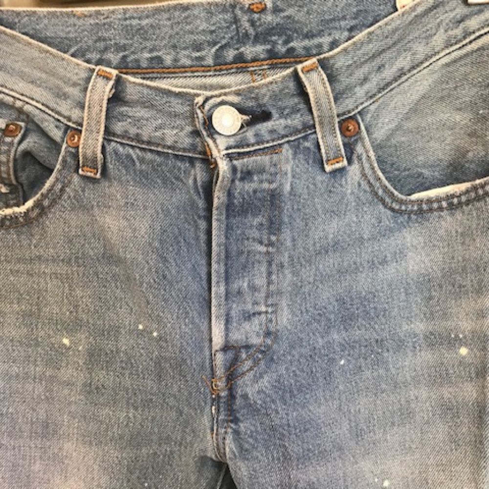 Levi's 501Distressed White Oak Cone Denim  Jeans - Picture 3 of 8